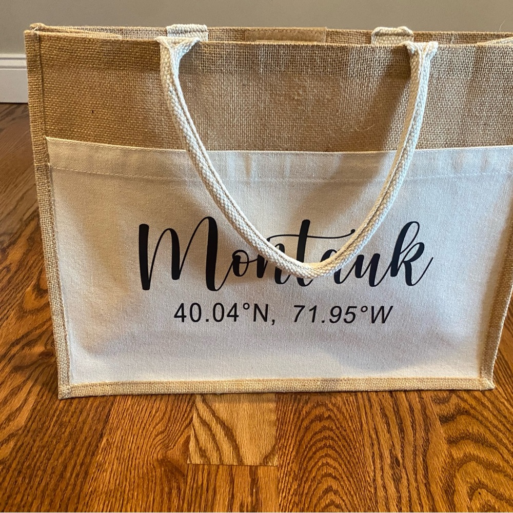 Montauk Canvas Tote Bag with Coordinates